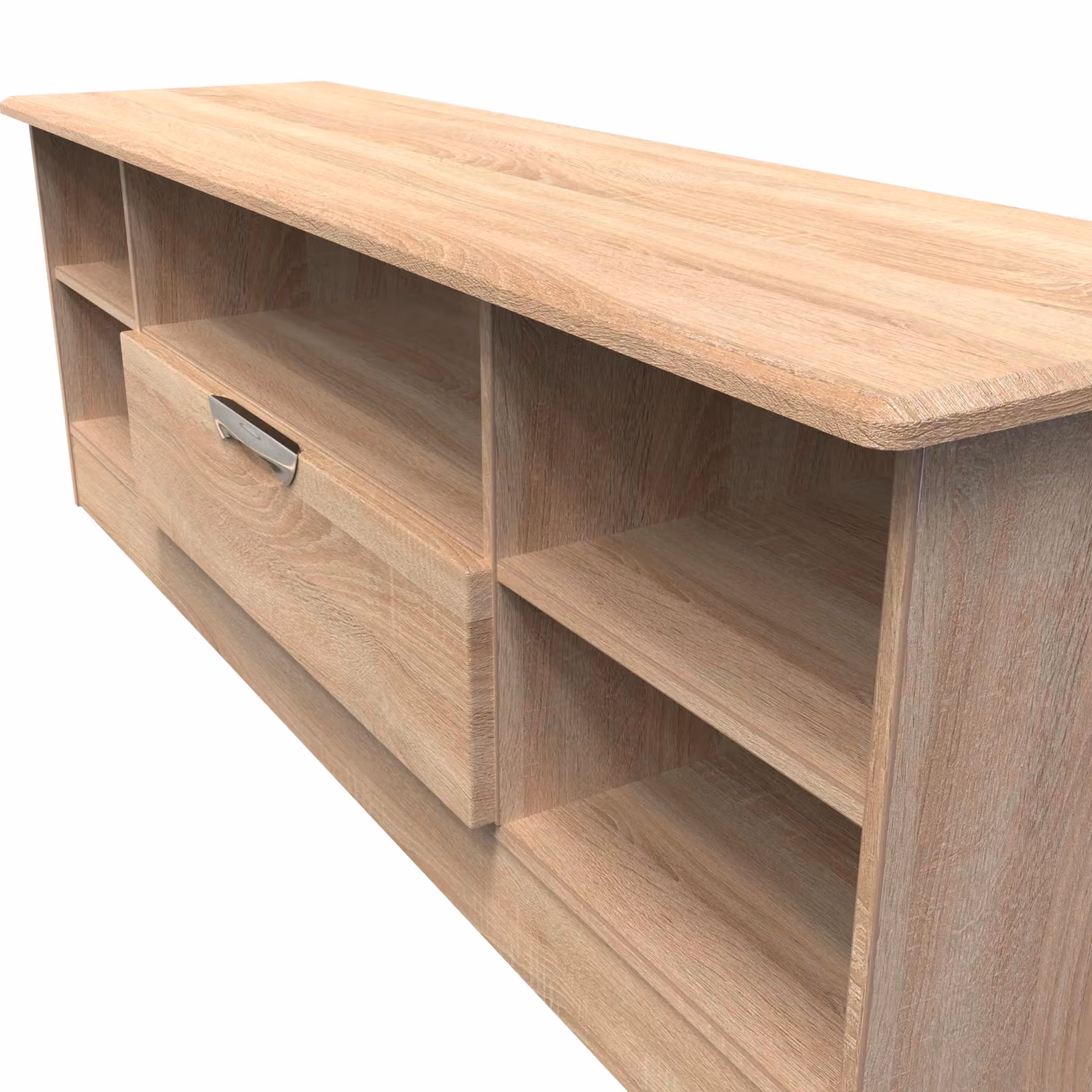 Ready Assembled 2 U Holborn Wide 1 Drawer TV and Media Unit in Light Oak – 3