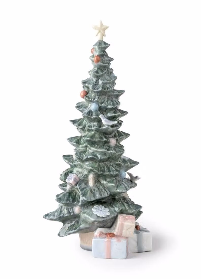 Lladró O Christmas Tree Porcelain Figurine in Green