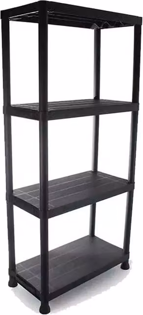 PAWNORA 4 Tier Plastic Storage Shelving in Black – 1