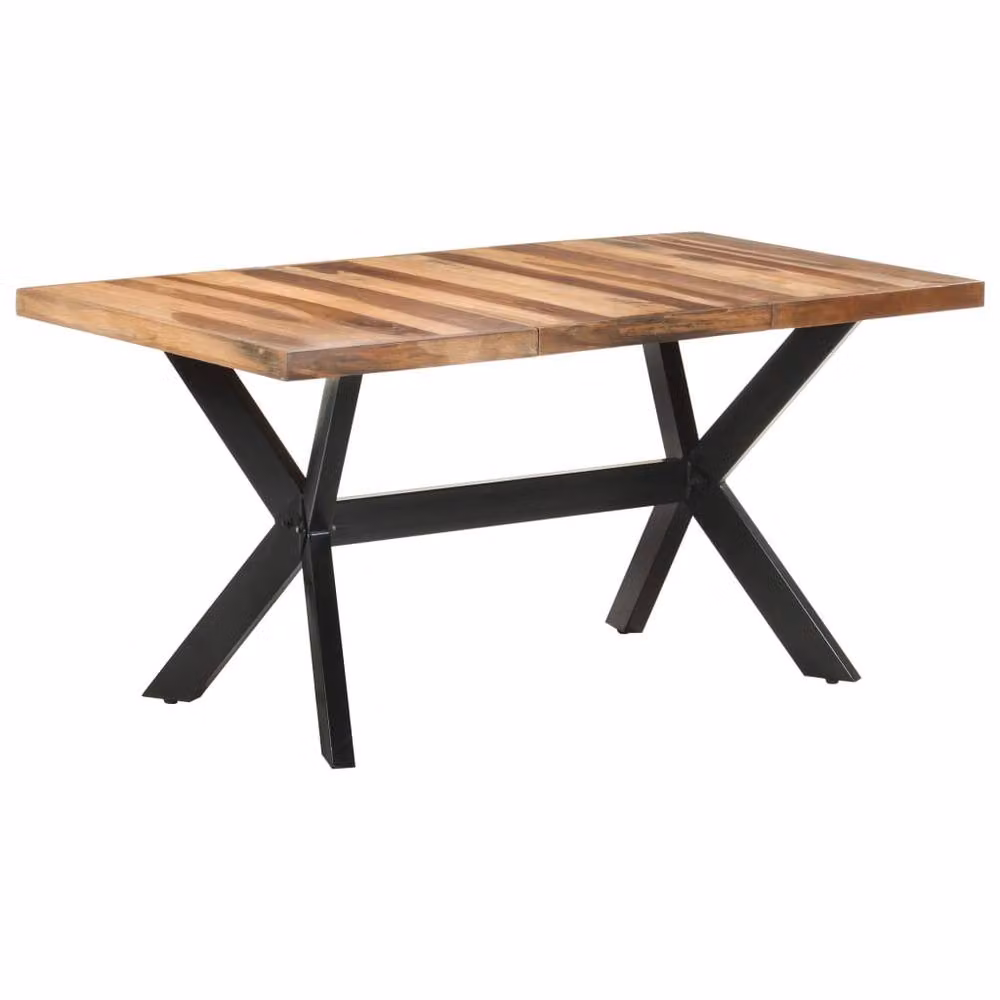 Berkfield Home Rectangular Solid Wood Dining Table in Brown, W/D/H: 160 x 80 x 75 cm – 2