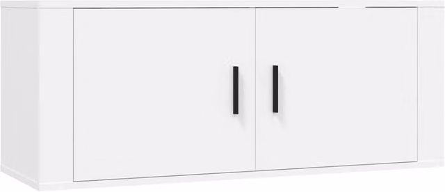 Berkfield Home White Wall Mounted TV Cabinet W: 100 cm, D: 34.5 cm, H: 40 cm