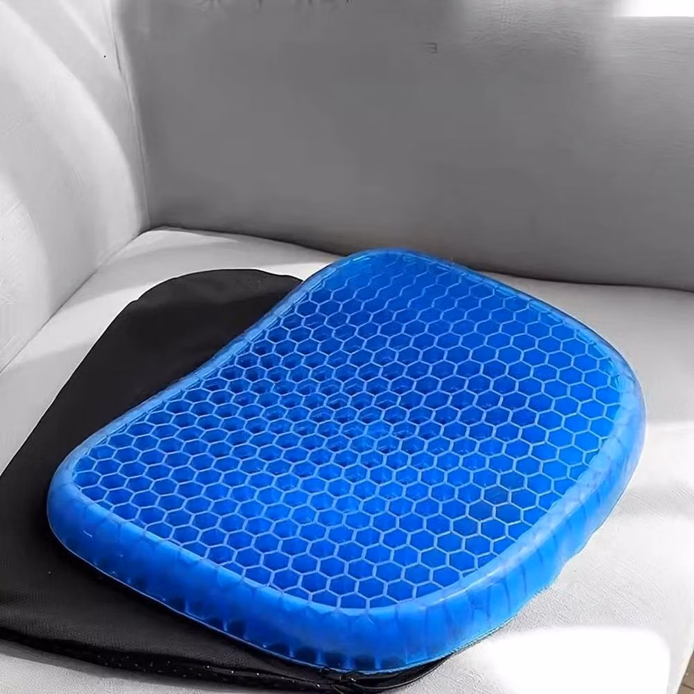 NESTLUNE Double Thick Honeycomb Gel Seat Cushion, Blue, W: 100 cm x D: 190 cm – 4