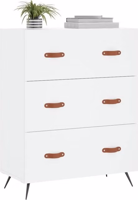 Berkfield Home Classic Chest of Drawers in White, W/D/H: 69.5 x 34 x 90 cm – 1