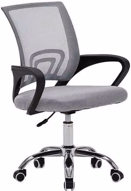 Nordara Grey Ergonomic Fabric Home Office Swivel Chair with Armrests, H 100 cm x W 15 cm x D 15 cm