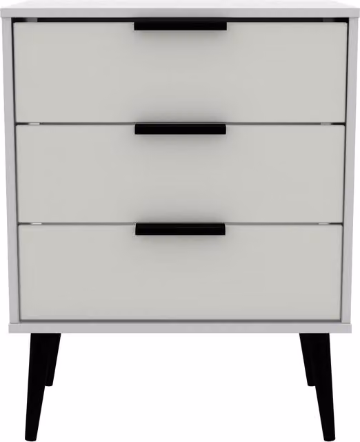 2 U Fuji 3 Drawer Chest in Mid Grey, Ready Assembled