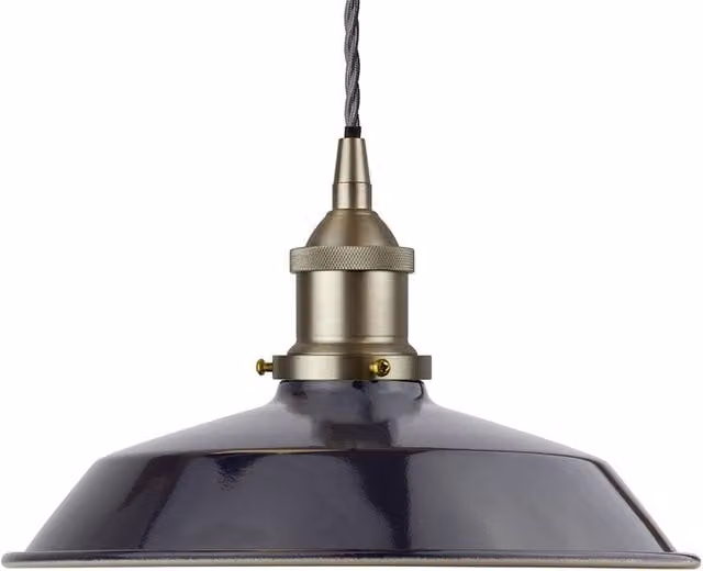SE Home Trinity Small Metal Pendant Light in Blue and Brushed Chrome