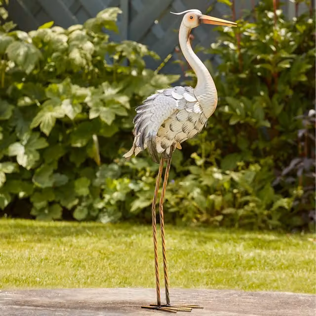 Garden Gear Multicolour Metal Heron Garden Ornament Statue