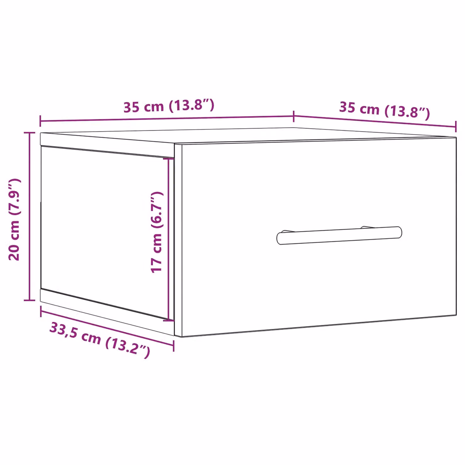 Berkfield Home Wall-Mounted Black Oak Bedside Cabinet W/D/H: 35 x 35 x 20 cm – 4
