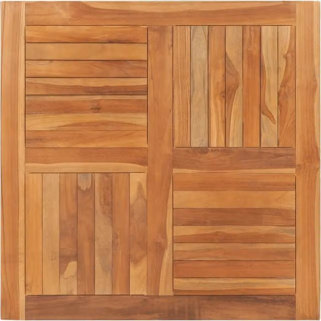 Berkfield Home Solid Teak Wood Table Top, Brown, W: 90 cm, D: 90 cm, H: 2.5 cm
