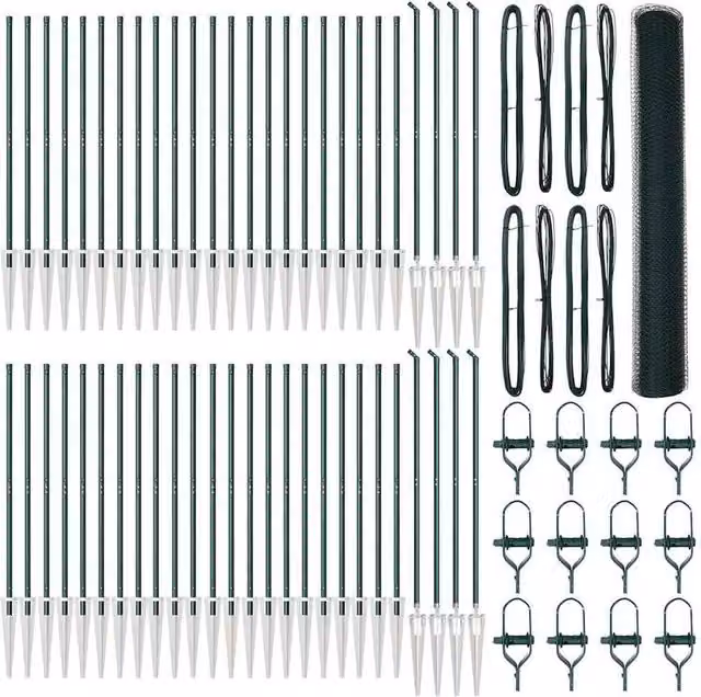 Berkfield Home Green Steel Hexagon Fence, 2 x 100 m