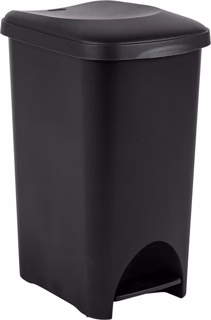 Addis Eco Made Plastic Family Kitchen Pedal Bin, 40 Litre, Black
