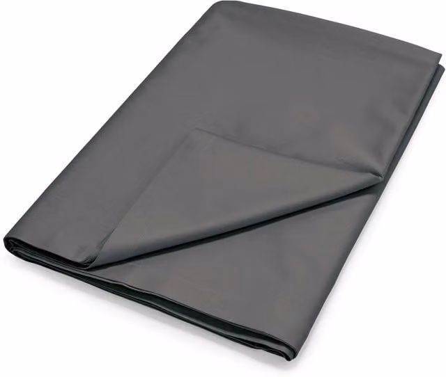 Bedeck Grey 500 Thread Count Plain Dye Single Flat Cotton Mako Satin Sheet, W: 90 cm, L: 200 cm – 1
