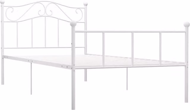 Berkfield Home White Metal Bed Frame W/D/H: 100 x 200 cm