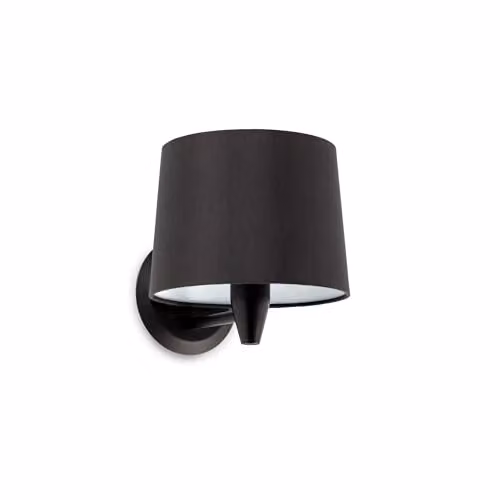 Netlighting Conga Black Wall Light with Fabric Shade and E27 Bulb Holder, W/D/H: 21.5 x 16.0 x 18.0 cm – 1