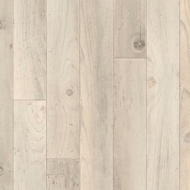 Vinyl Flooring UK Bastogne Wood Effect Cushion Backed Sheet Vinyl Flooring in White, Thickness: 2.8 mm, Size: 3000 x 4000 mm