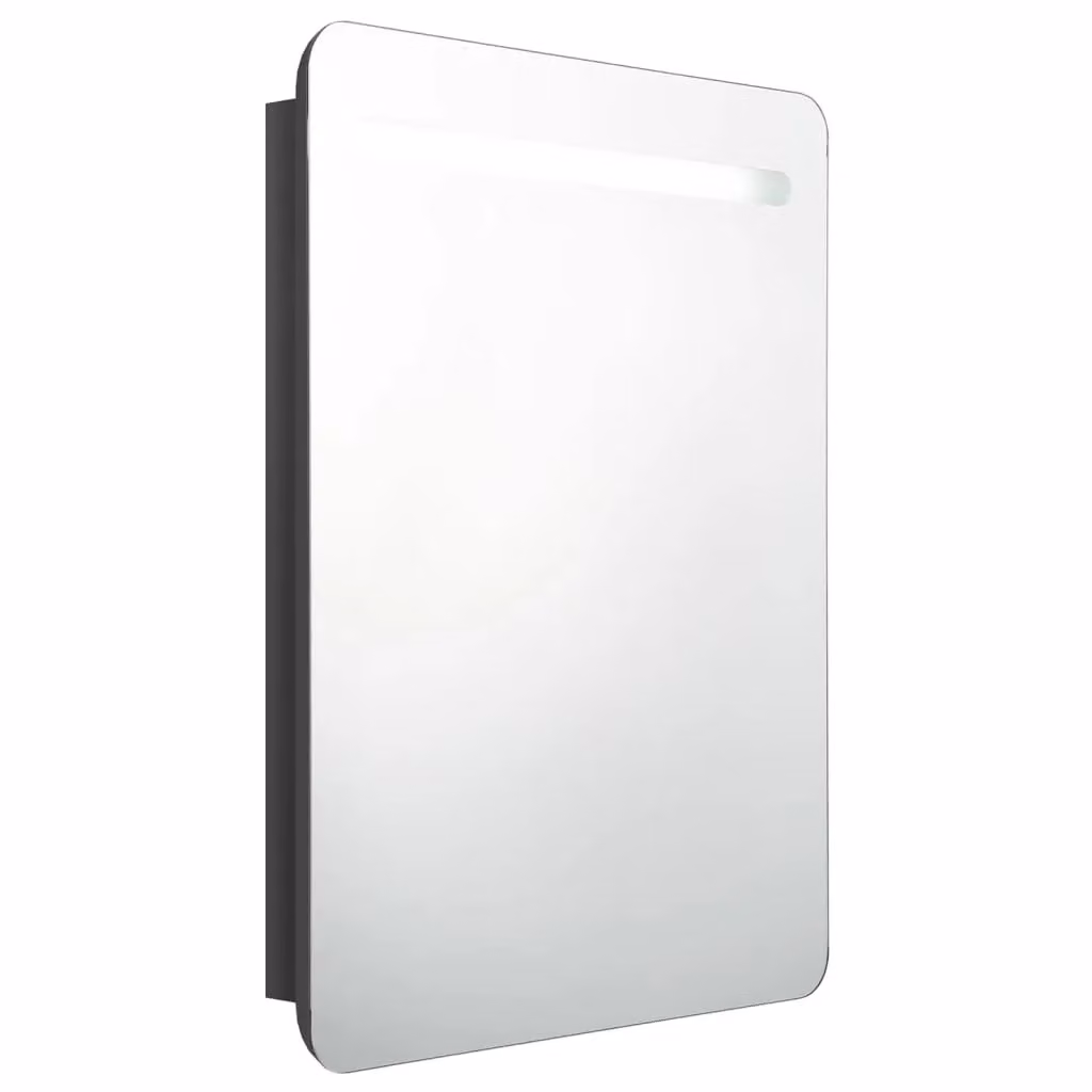 Berkfield Home Modern LED Bathroom Mirror Cabinet in Glossy Black, W/D/H: 60 x 11 x 80 cm – 2