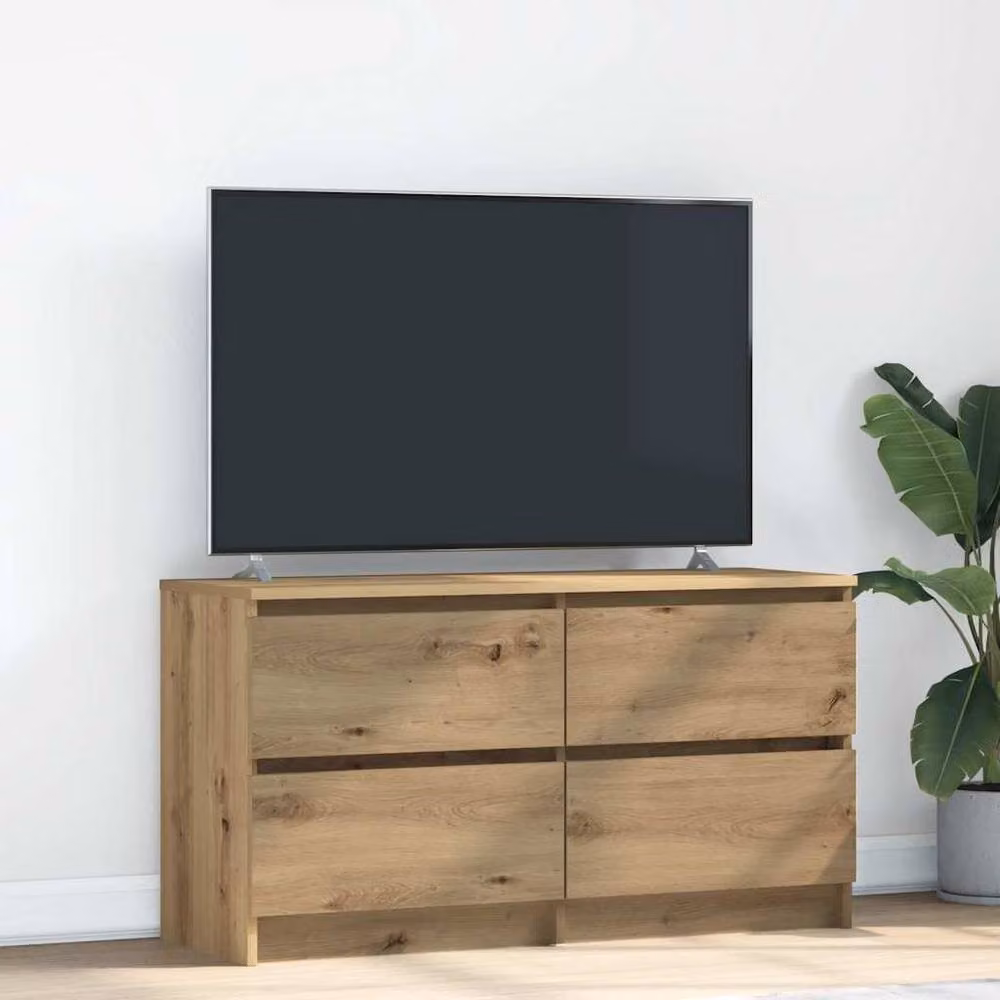 Berkfield Home Artisan Oak TV Cabinet in Brown, W/D/H: 100 x 35 x 54 cm – 2