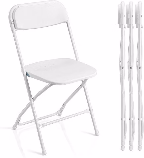 KORVIXA 4-piece Set of White Foldable PP Portable Seating Chairs – 1