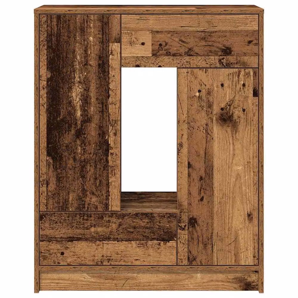Berkfield Home Rustic Sideboard with Drawers and Doors in Brown, W/D/H: 73 x 31 x 90 cm – 4