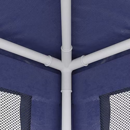 vidaXL Party Tent in Blue with 8 Mesh Sidewalls, W: 3 m, D: 9 m, H: 2.58 m – 3