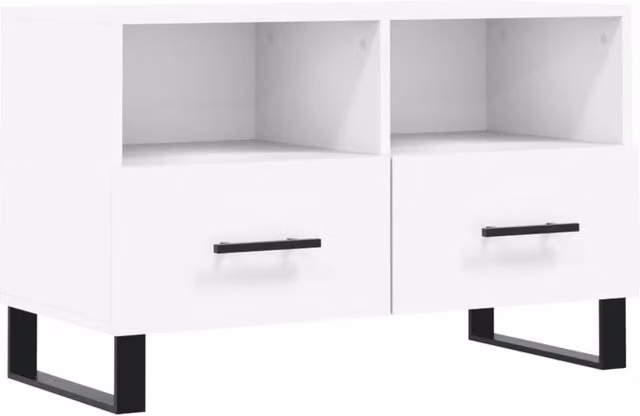 Berkfield Home Modern White TV Cabinet W: 80 cm, D: 36 cm, H: 50 cm