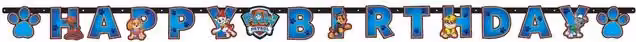 Paw Patrol Happy Birthday Letter Banner Pack of 6 in Grey and Blue