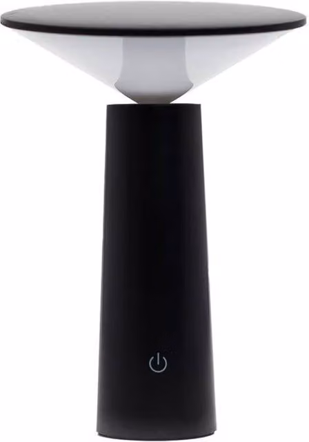 KDMD Black Rechargeable Touch Tabletop Lamp with USB-C Charging and Pattern Light