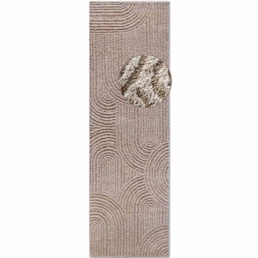 THE RUGS Chappe High Pile Geometric Shaggy Rug in Beige, W: 120 cm, L: 170 cm – 2