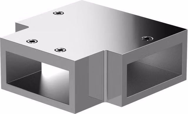 Balterley Stainless Steel Wetroom T-Piece Connector for Support Bar in Chrome Silver