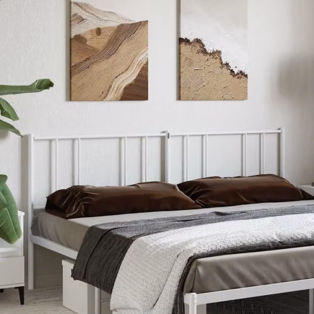 Berkfield Home Classic Metal Headboard in White, 200 cm