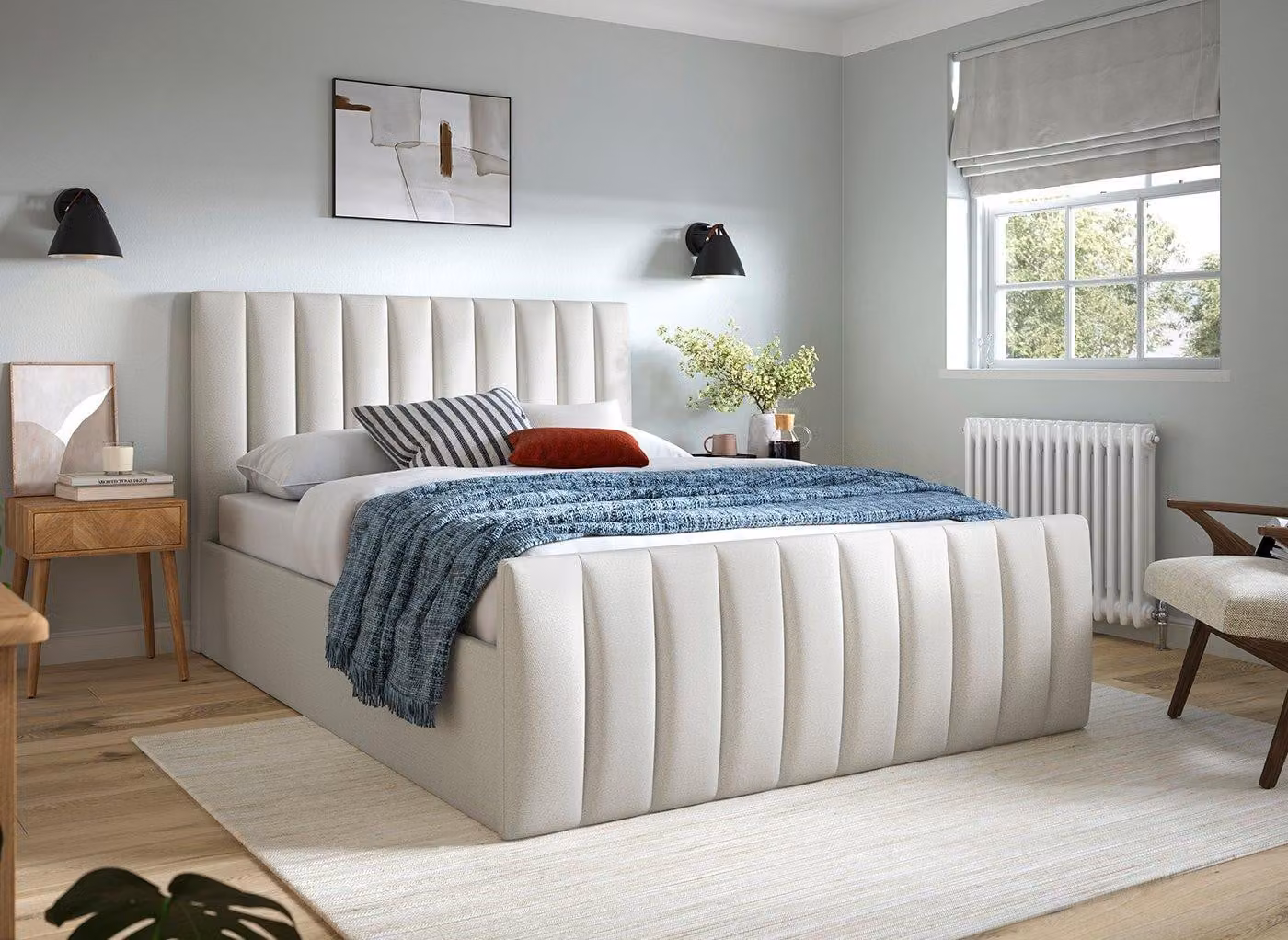 Dreams Davies Upholstered Ottoman Bed Frame in Grey or White
