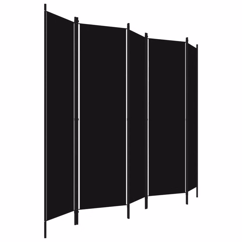 Berkfield Home 5-Panel Modern Room Divider in Black, W: 250 cm, H: 180 cm – 3
