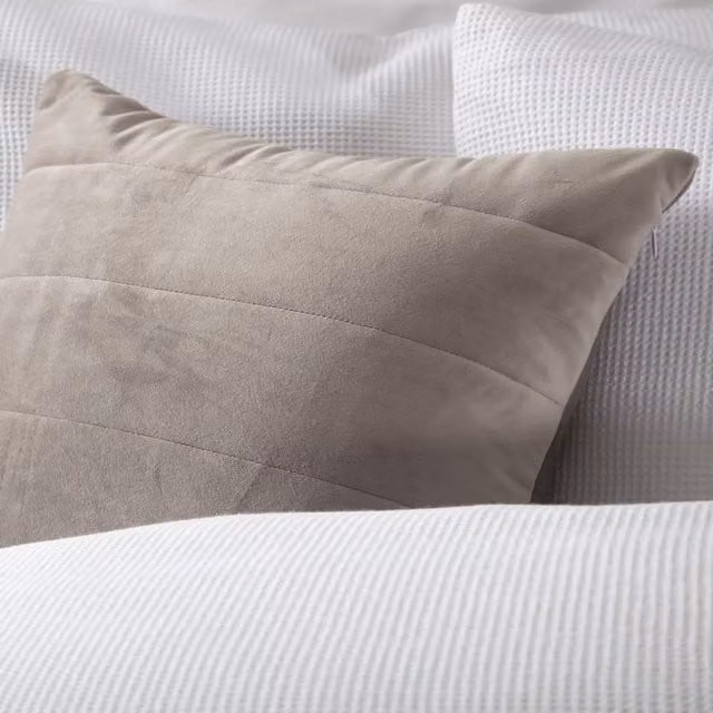 Belledorm Verona Plush Square Filled Cushion in Beige and Brown, W/D/H: 40 x 40 x 40 cm