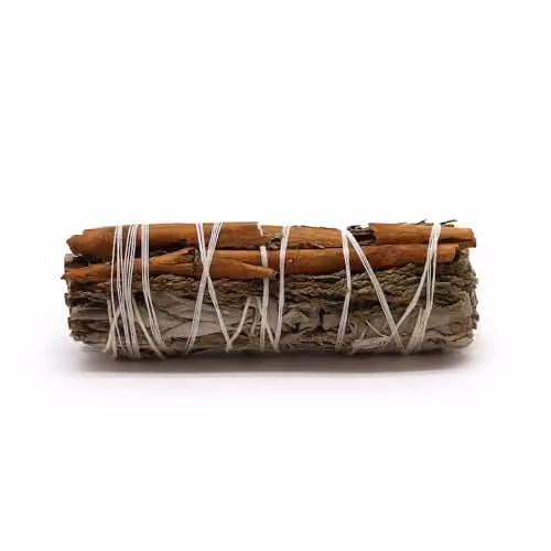 Ancient Wisdom White Sage Smudge Stick with Cedar and Cinnamon in Brown, 10 cm