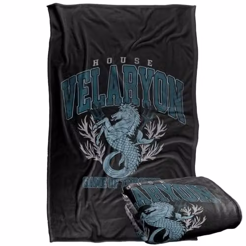 Warner Bros. Game of Thrones Varsity Velaryon Super Soft Fleece Throw Blanket, Multicolour – 1