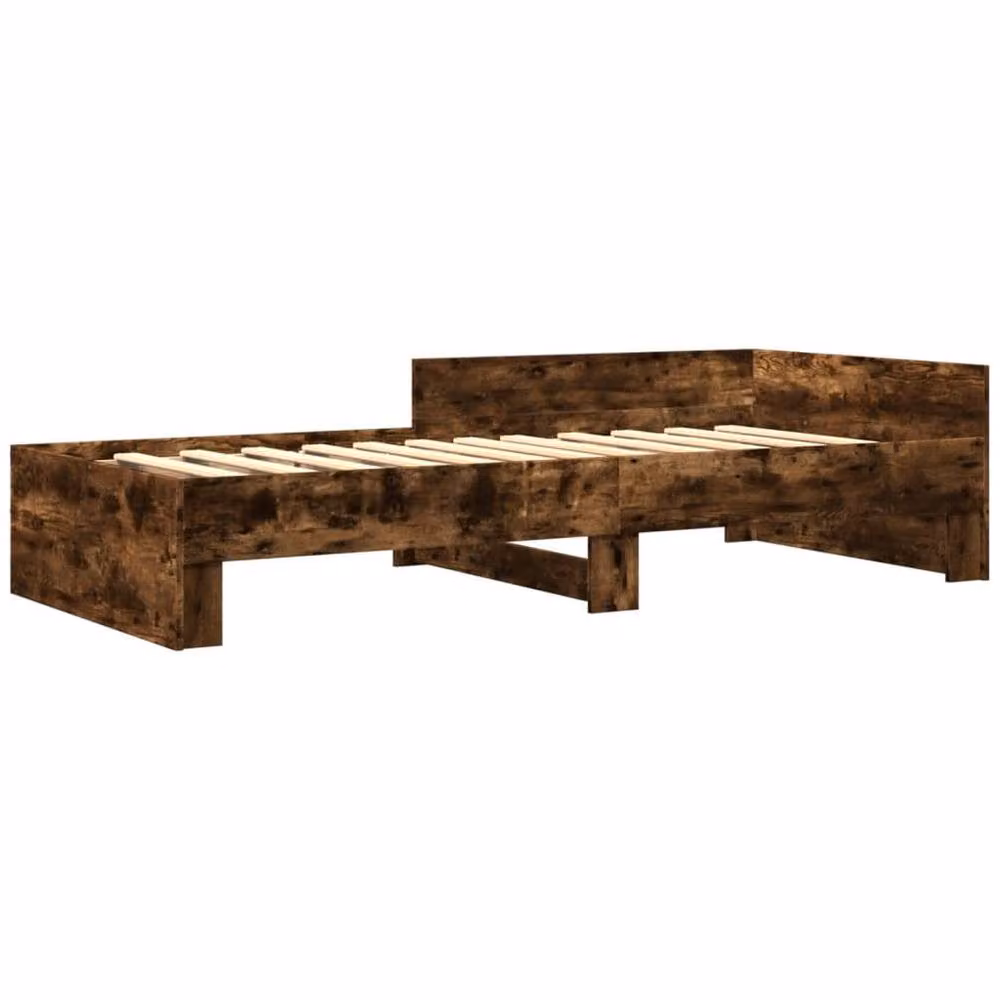 Berkfield Home Small Single Bed Frame in Smoked Oak Brown, W: 75 cm x D: 190 cm – 3