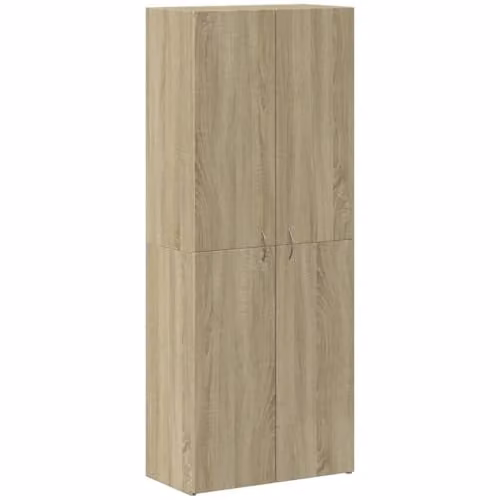 vidaXL Modern File Cabinet in Sonoma Oak with Hinged Doors and Adjustable Shelves, W: 60 cm, D: 32 cm, H: 153 cm – 1