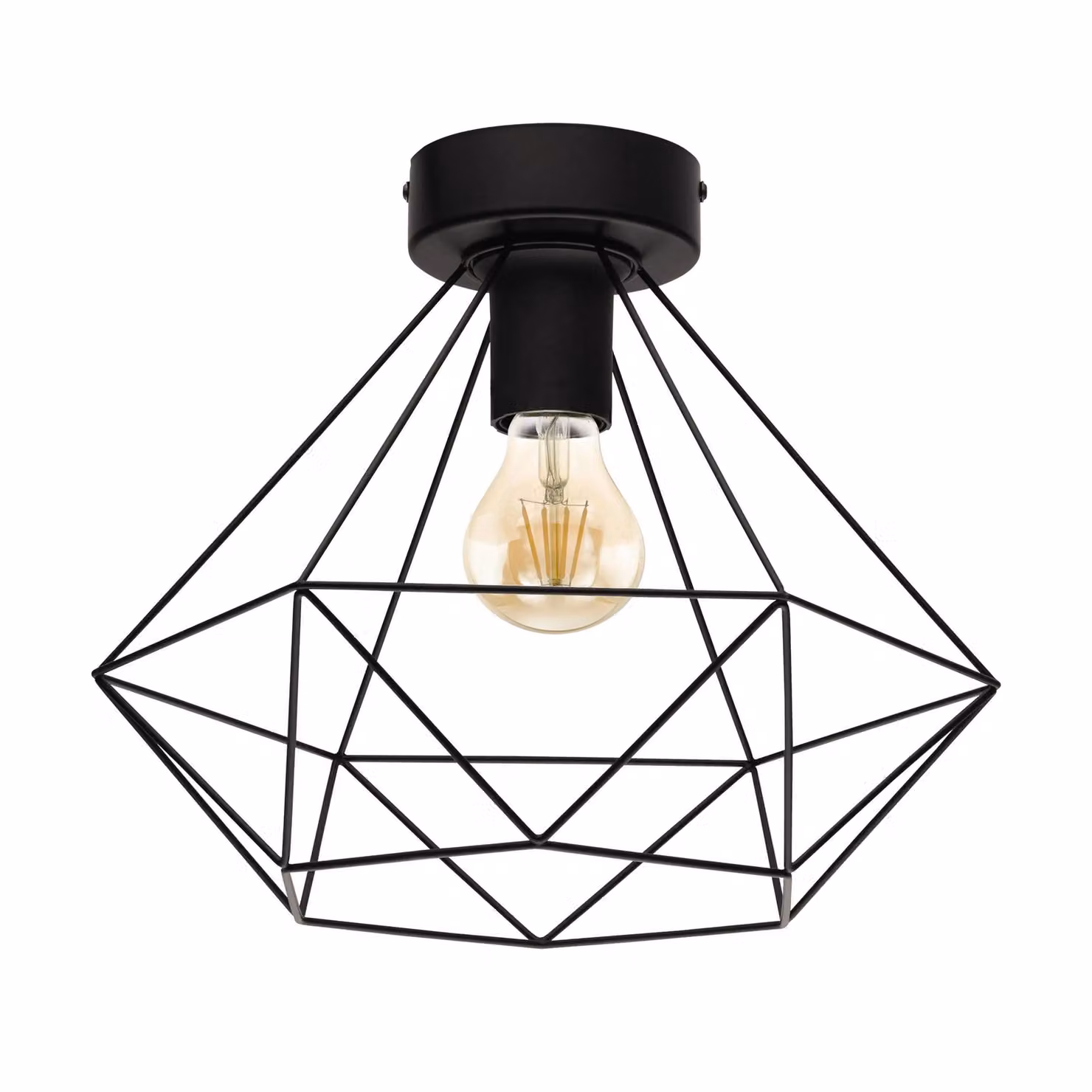 Eglo Tarbes Metal Geometric Ceiling Light in Black – 2