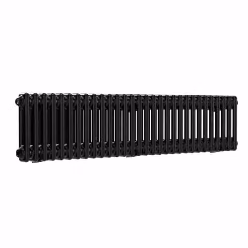 Lux Heat Black Horizontal 2 Column Traditional Steel Radiator, H: 30 cm, W: 137 cm – 2