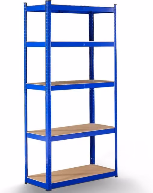 AREBOS Heavy Duty Industrial Steel Shelving in Blue with Adjustable Shelves