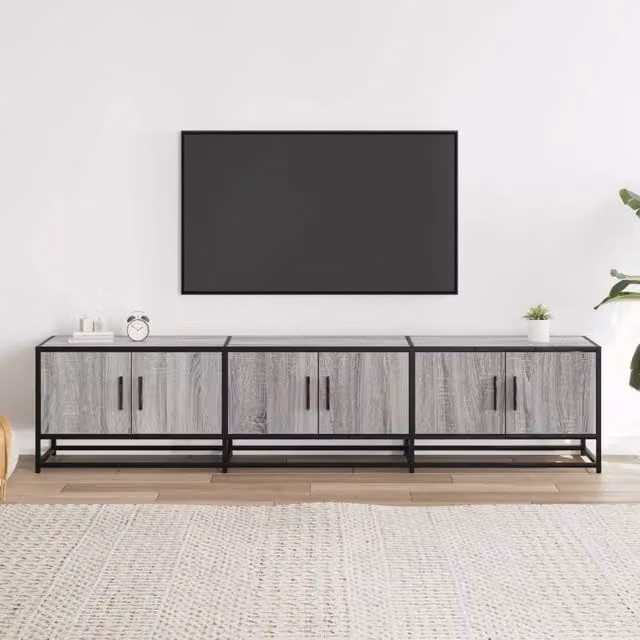 Berkfield Home Grey Sonoma TV Cabinet in Engineered Wood, W/D/H: 180 x 35 x 41 cm – 1