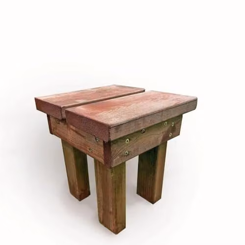 Churnet Valley Garden Furniture Ltd Valley Classic Wood Foot Stool in Brown, W/D/H: 30 x 30 x 30 cm
