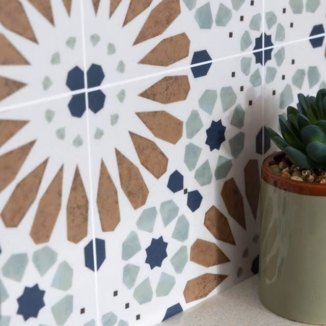 Quadrostyle MAZARINE Brown Wall Tile and Furniture Vinyl Stickers, 15 cm