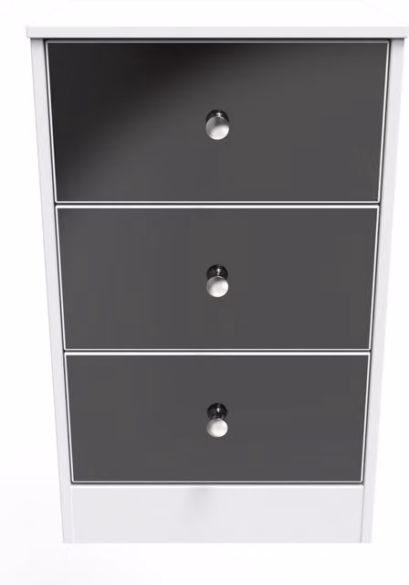 2 U Taunton 3 Drawer Bedside Cabinet in Black