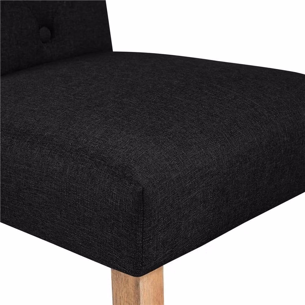 Kelvenix Set of 2 Modern Black Fabric Dining Chairs for Kitchen and Dining Rooms – 4