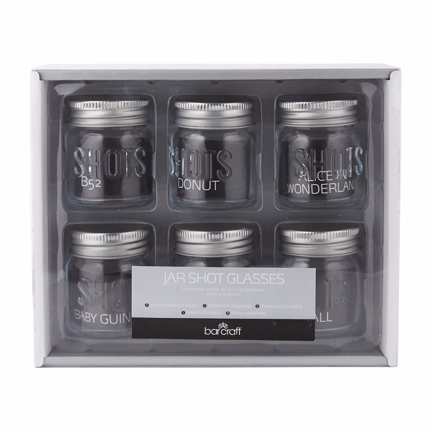 BarCraft Yellow Transparent Shot Glasses, Pack of 6, 60ml – 5