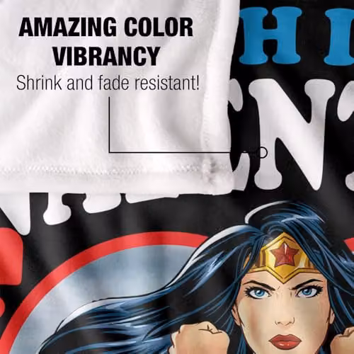 Warner Bros. Wonder Woman Truth Is My Valentine Super Soft Fleece Throw Blanket, Multicolour, W: 152 cm, D: 127 cm – 3