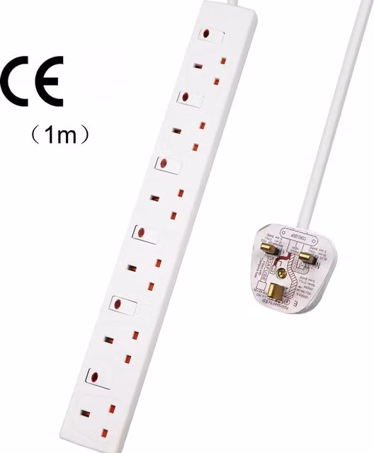ExtraStar 6 Way 13A Socket Extension Lead with Individual Switches, Indicator Light and Surge Protection, White – 1