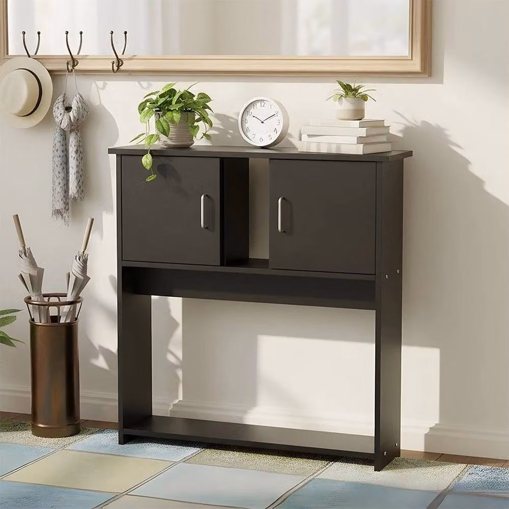 FORGEVIO Black Modern Wood Console Table – 4