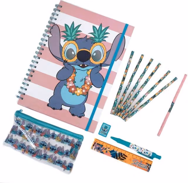 Lilo & Stitch Aloha Hawaii A4 Bumper Stationery Set, Pack of 12, Multicoloured